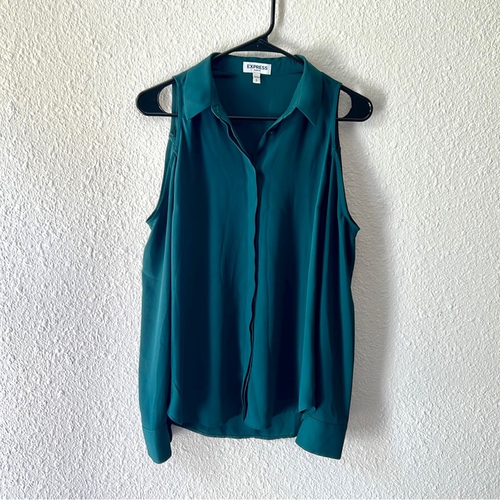 Express Slim Fit Long Sleeve Blouse with Shoulder Cut Outs